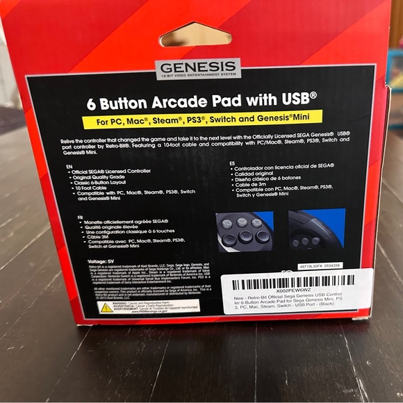 NEW & UNOPENED - GENESIS 6 Button Arcade Pad with USB - Picture 4 of 6